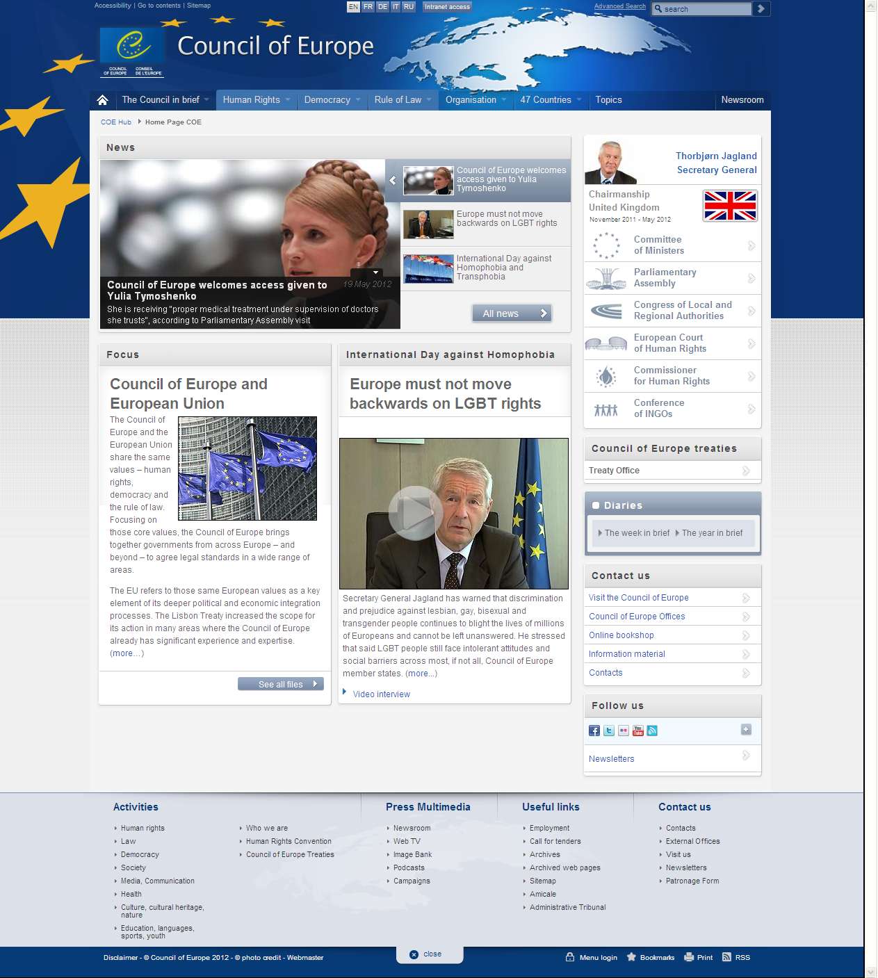 欧洲理事会官方网站
